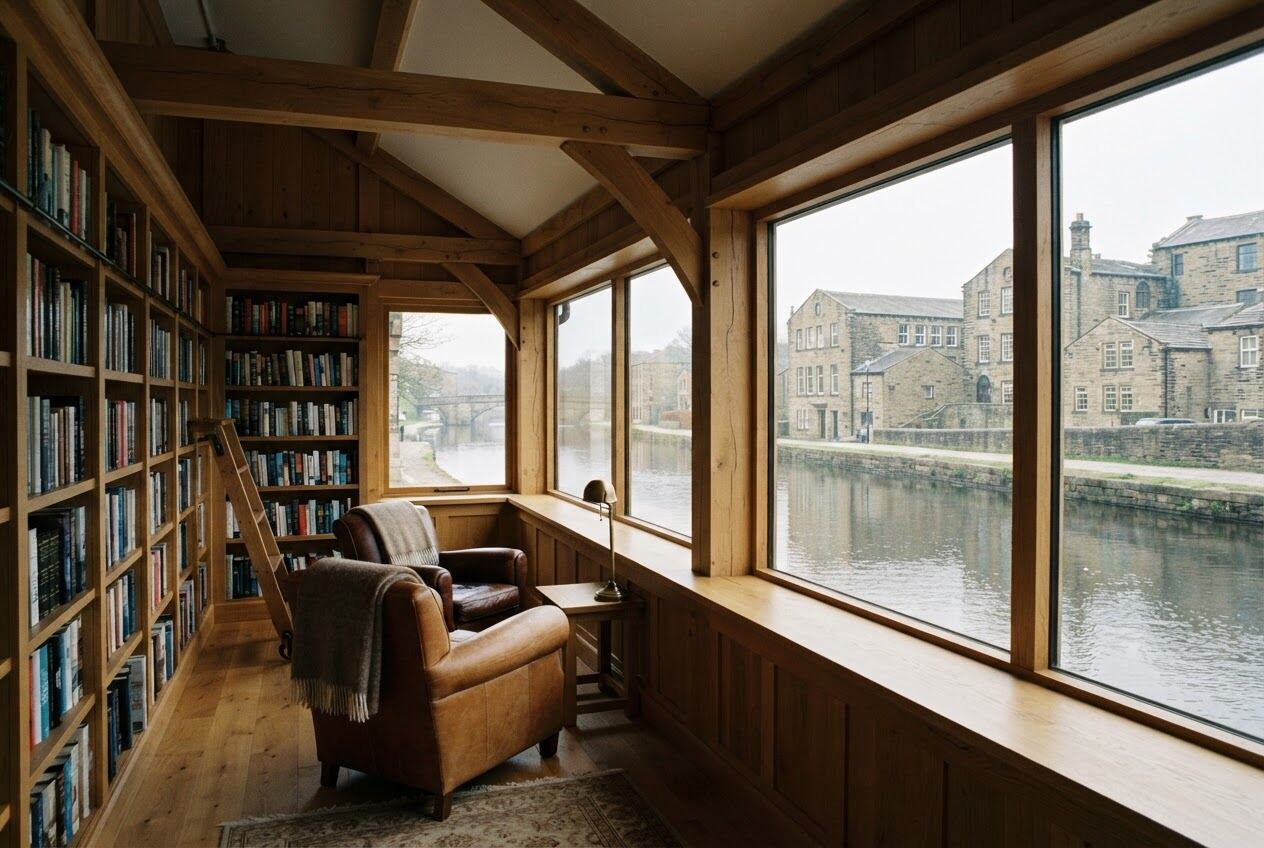 Reading room, looking east along the canal